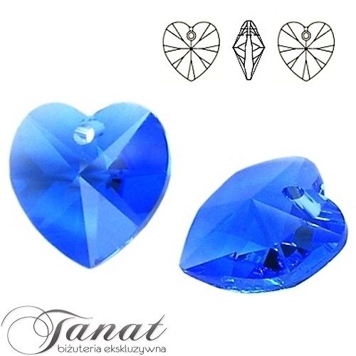 10mm serce sapphire swarovski 