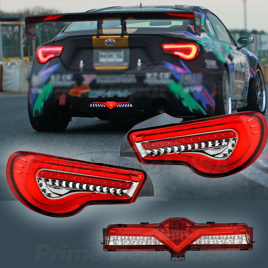 VALENTI LED TAIL LIGHT+REVERSE LAMP(REDCLEAR CHROME) SCION FRS/SUBARU