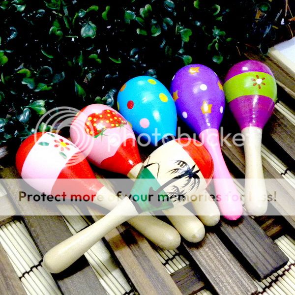 Wooden Maraca Wood Rattles Musical Party Favor Child Baby Shaker Kid Toy A1505