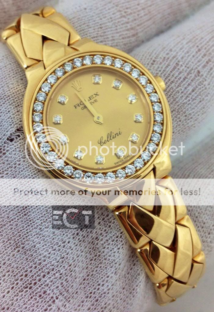 有关以下物品的详细资料: rolex ladies geneve cellini 18k yellow